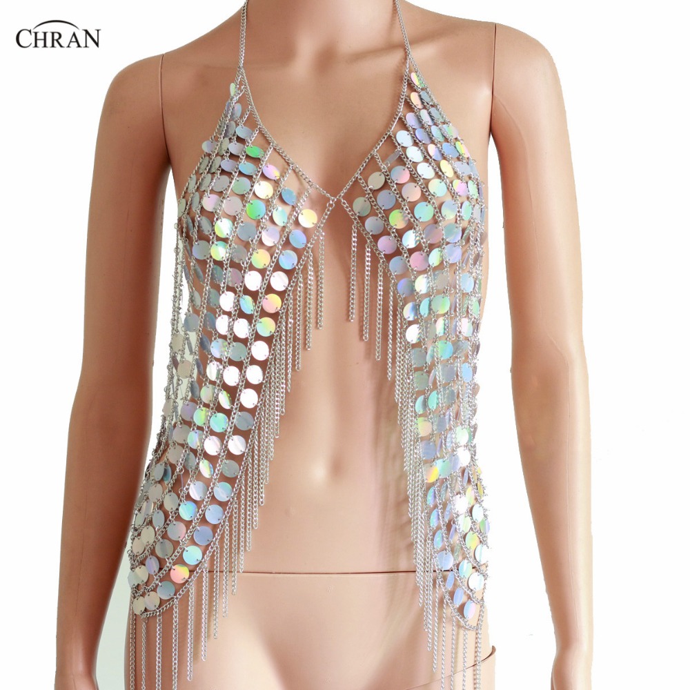 Body Jewelry Vest - Chran novo sexy spark vest verão