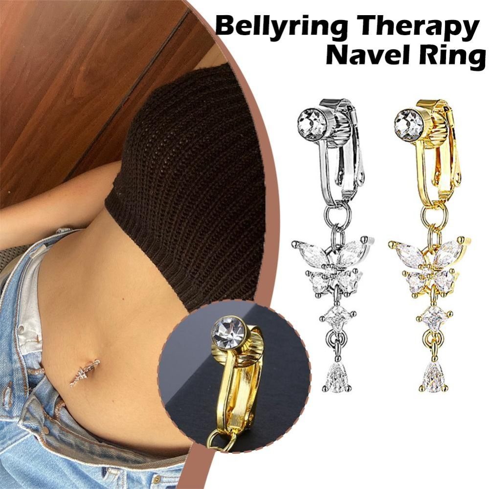 Body Jewelry Materials - Anel de Umbigo Falso com Design