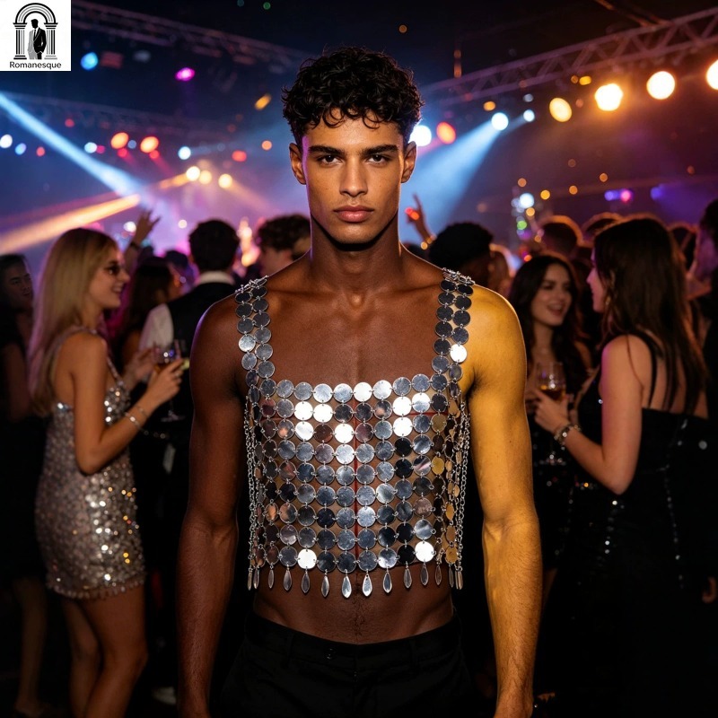 Colete Masculino de Moda com C - Body Jewelry Vest avaliação e preço
