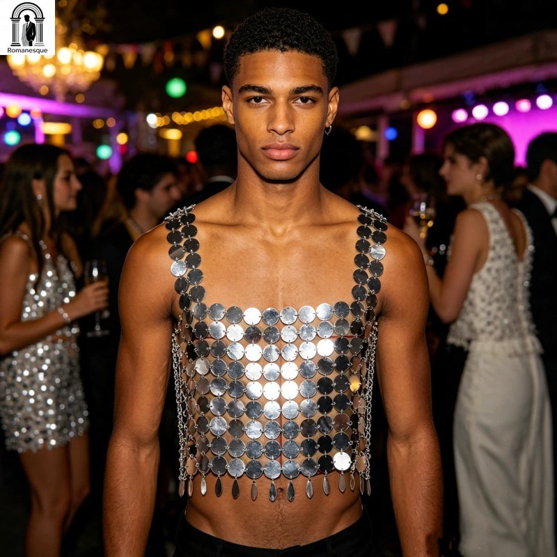 Colete Masculino de Moda com C - Body Jewelry Vest avaliação e preço