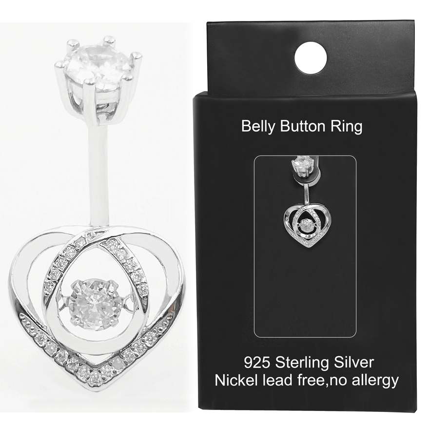 Anel de umbigo 925 prata ester - Body Jewelry Materials avaliação e preço