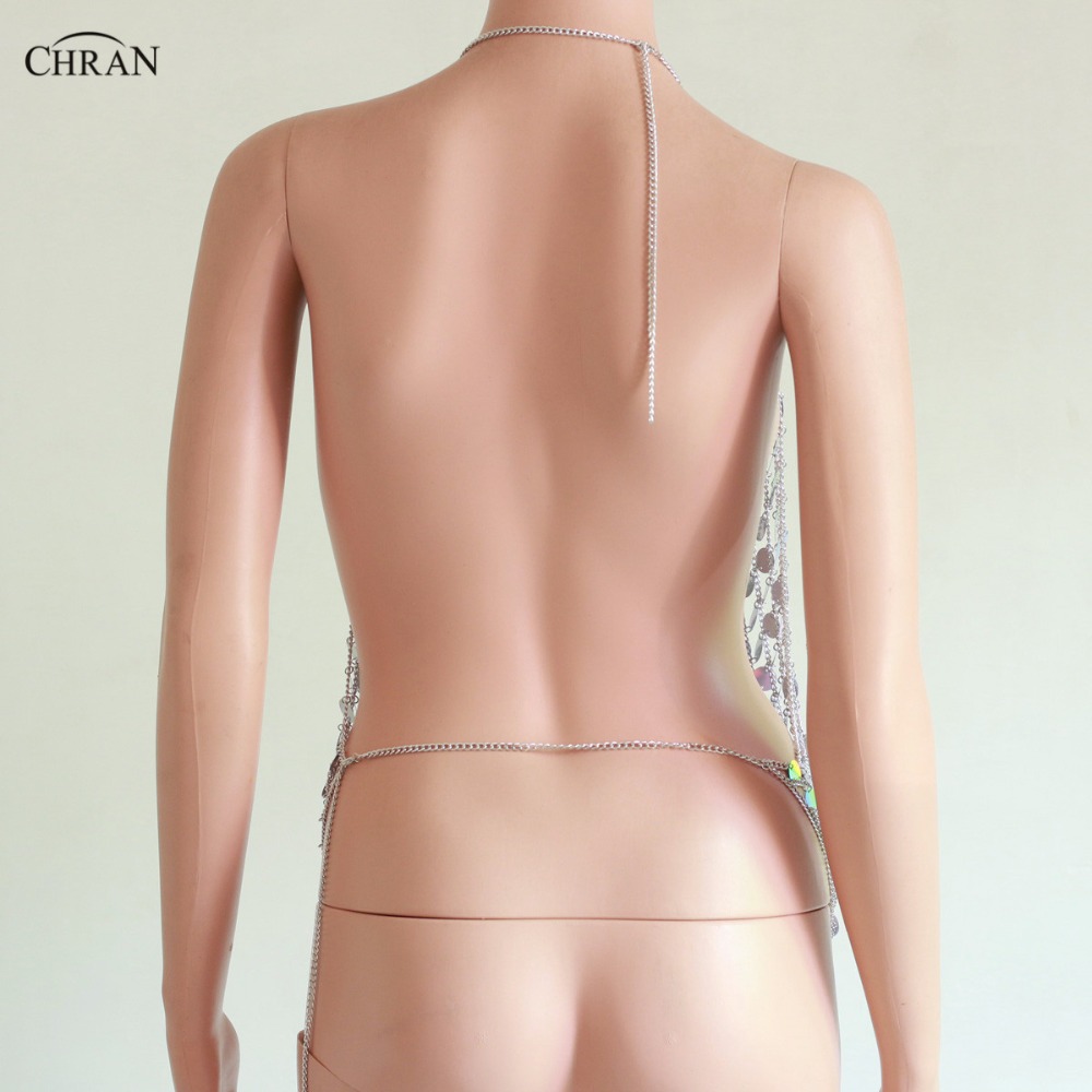 Chran novo sexy spark vest ver - Body Jewelry Vest avaliação e preço