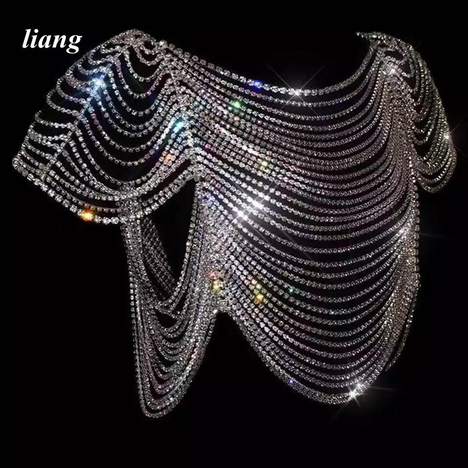 Sexy corpo corrente biquíni co - Body Jewelry Vest avaliação e preço
