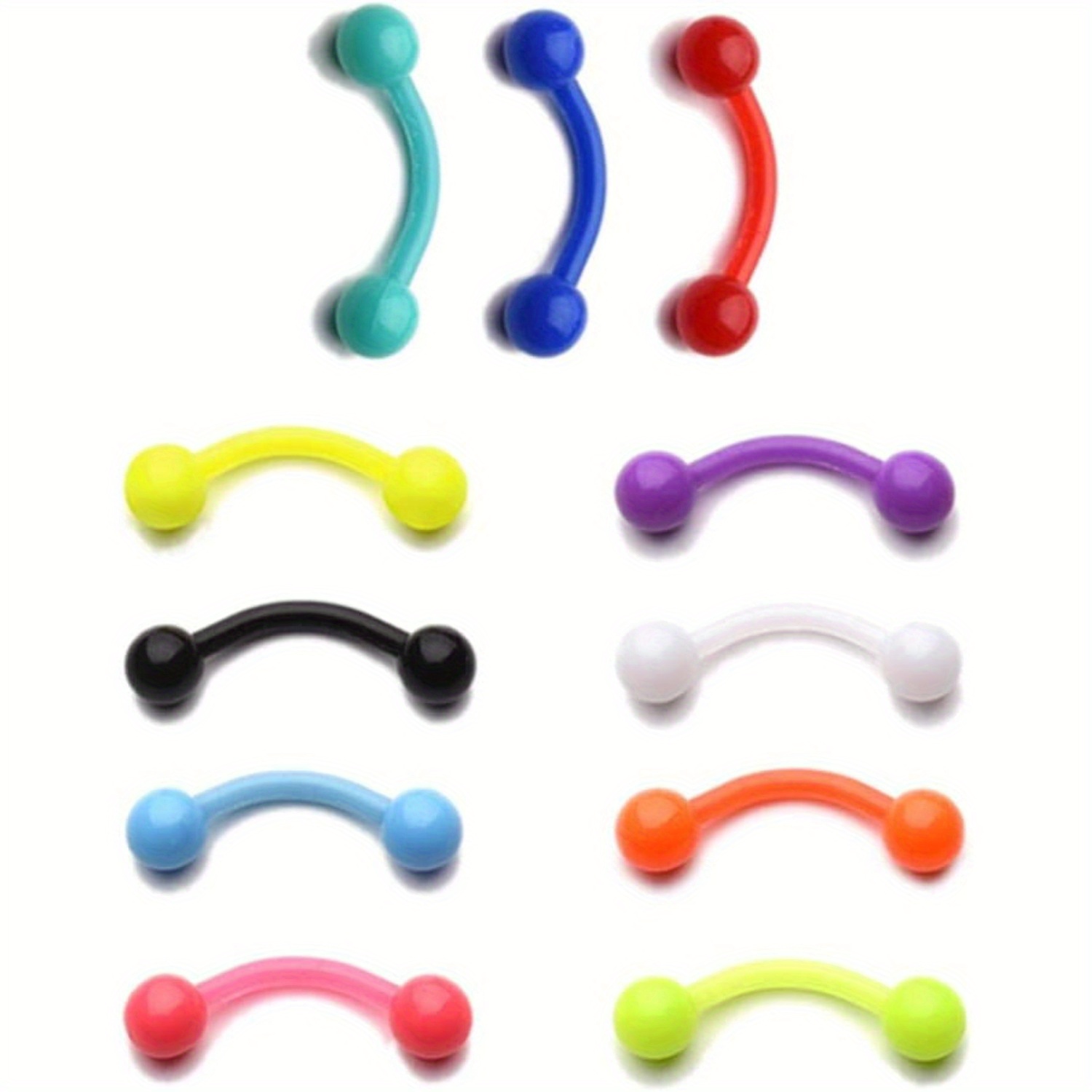 11 pcs 8mm Colorido Plástico S - Body Jewelry Materials avaliação e preço