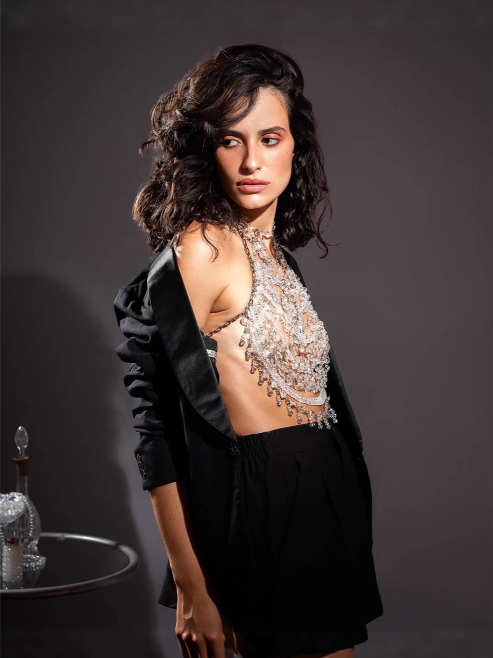 Colete frisado feito à mão pin - Body Jewelry Vest avaliação e preço