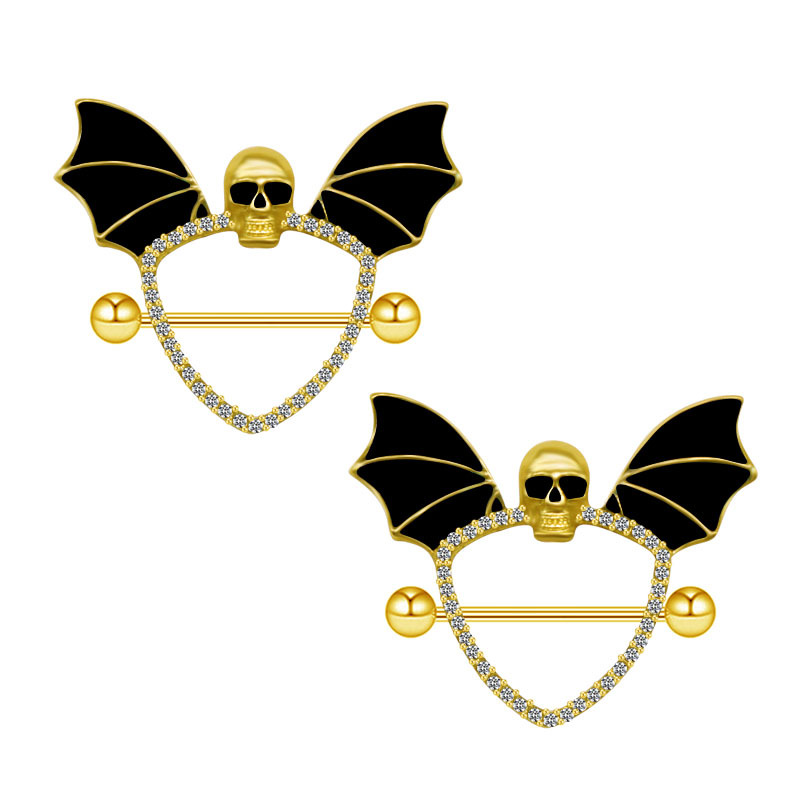 Bling-Crânio Asa Bat Preto Mam - Body Piercing Quality Jewelry avaliação e preço