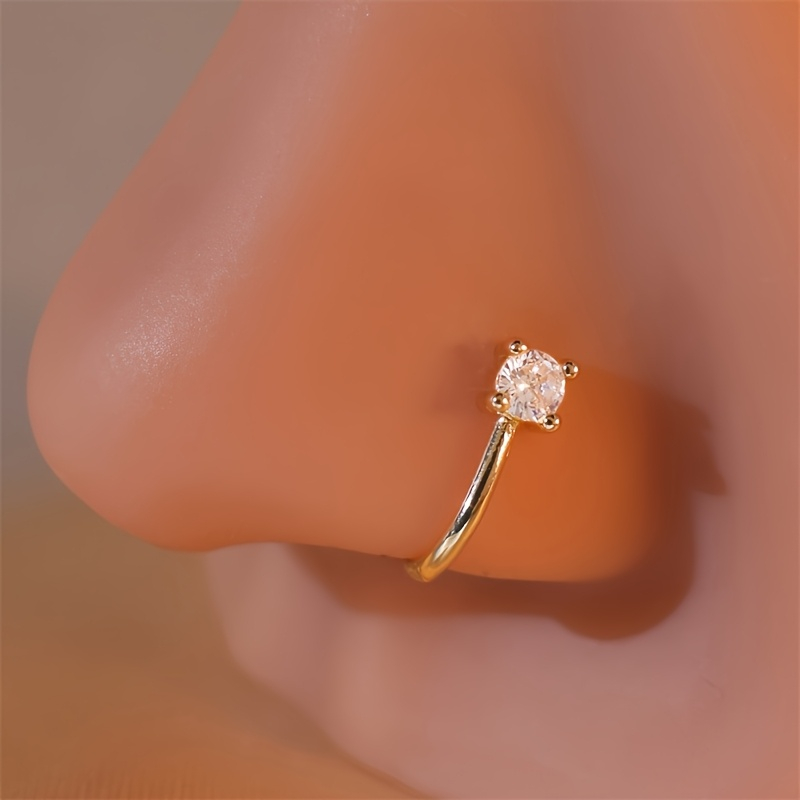 Anel de nariz redondo de zircô - Body Jewelry Materials avaliação e preço