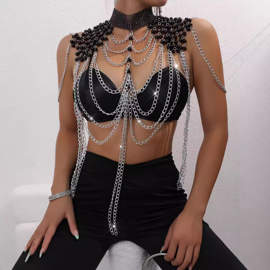 Mulheres biquíni pérola colete - Body Jewelry Vest avaliação e preço