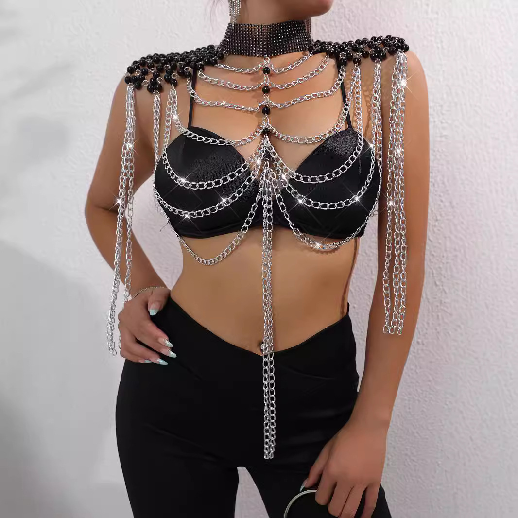 Mulheres biquíni pérola colete - Body Jewelry Vest avaliação e preço