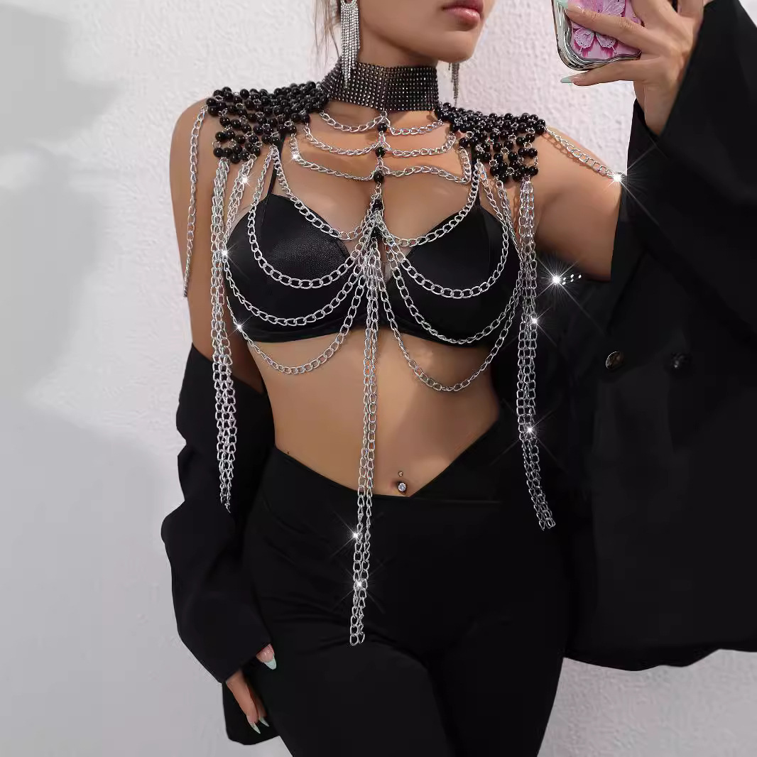 Mulheres biquíni pérola colete - Body Jewelry Vest avaliação e preço