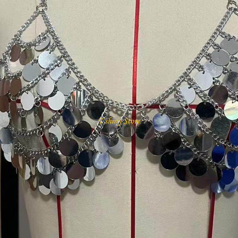 N58F lantejoulas festivas cole - Body Jewelry Vest avaliação e preço