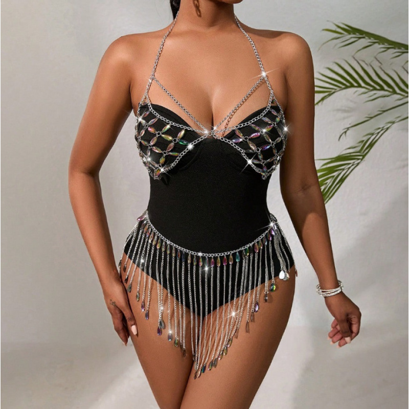 Mulheres corpo jóias sexy biqu - Body Jewelry Vest avaliação e preço