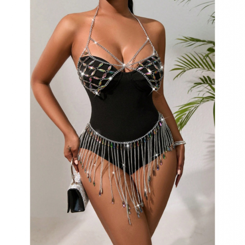 Mulheres corpo jóias sexy biqu - Body Jewelry Vest avaliação e preço