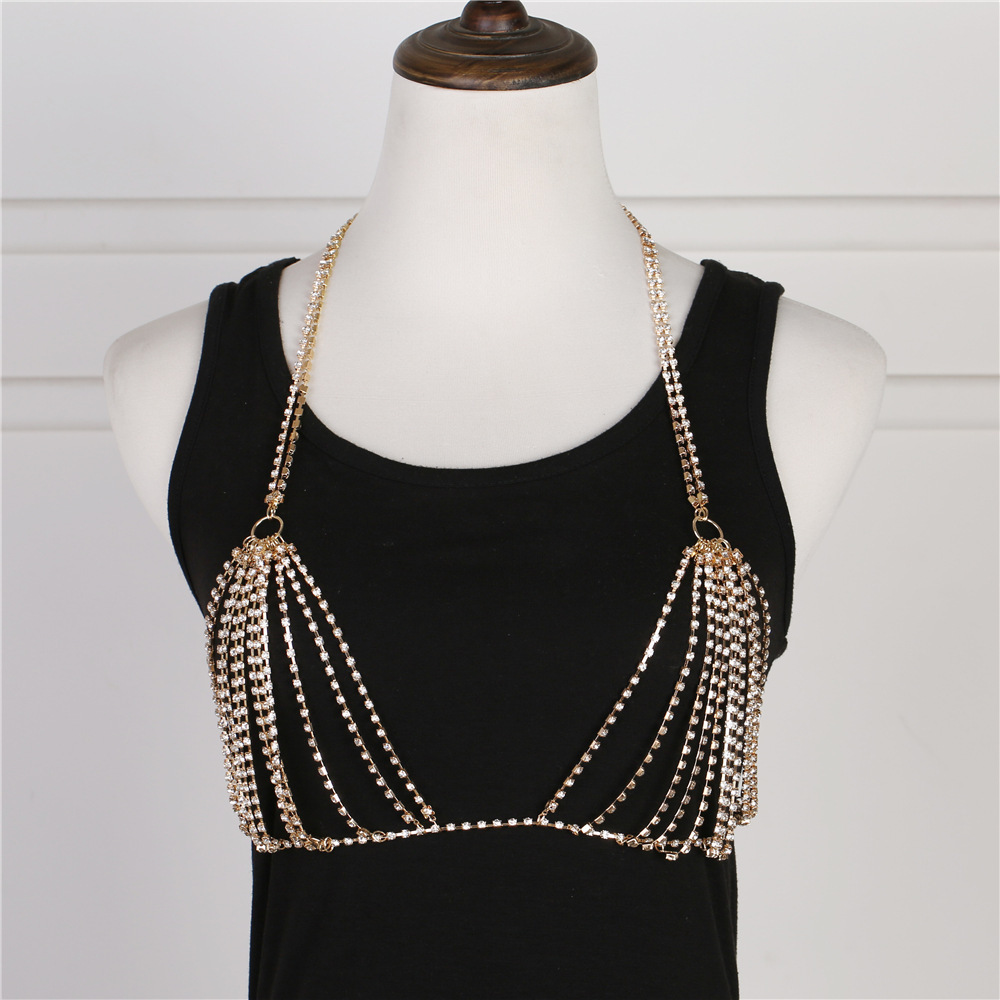 Cristal brilhante Rhinestone B - Body Jewelry Vest avaliação e preço